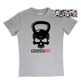 Прикольные футболки: Crossfit гиря Grey